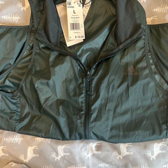 Adidas Vest - Green Striped NWT* - Picture 8 of 9